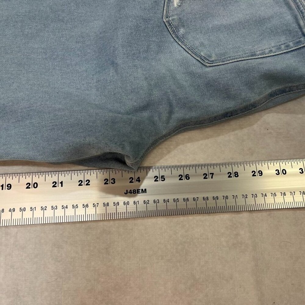 PAIGE Cindy High-Rise Straight-Leg Jeans Macaron Distressed Wash Size 32 - Picture 12 of 15